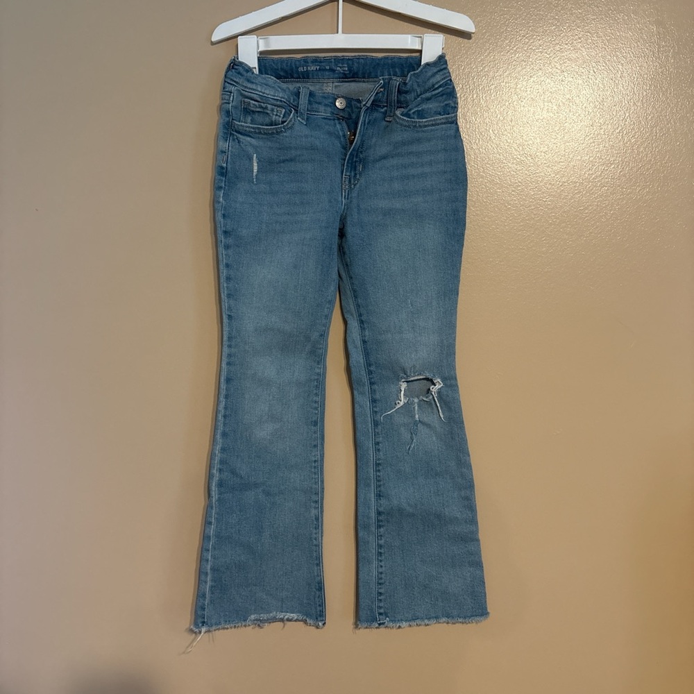 Stylish Distressed Blue Flare Jeans